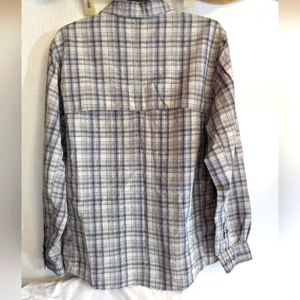 Men's North Face Vent Long Sleeve Button Up Fishing Hiking Wicking Shirt…